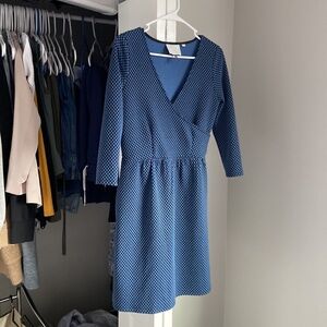 Anthropologie HD in Paris Blue Cozy Sweater Wrap Dress, NWOT